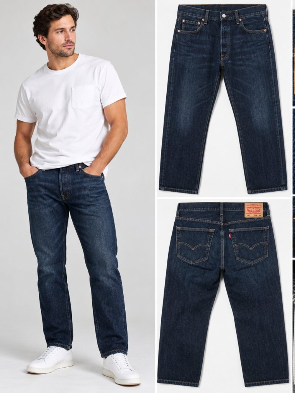 Levi’s 501 Original Fit Jeans Men W36 Dark Indigo 25 Inseam Button Fly Straight